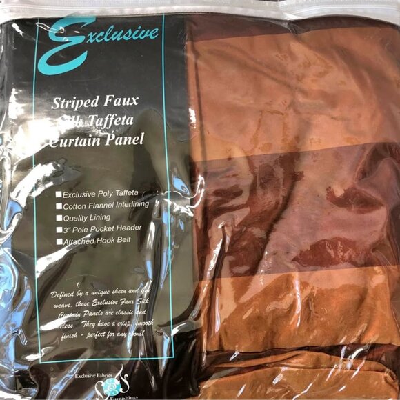 Exclusive Fabrics Faux Silk Taffeta Stripe Curtain Pole Pocket 50 x 108 inch - Picture 1 of 4